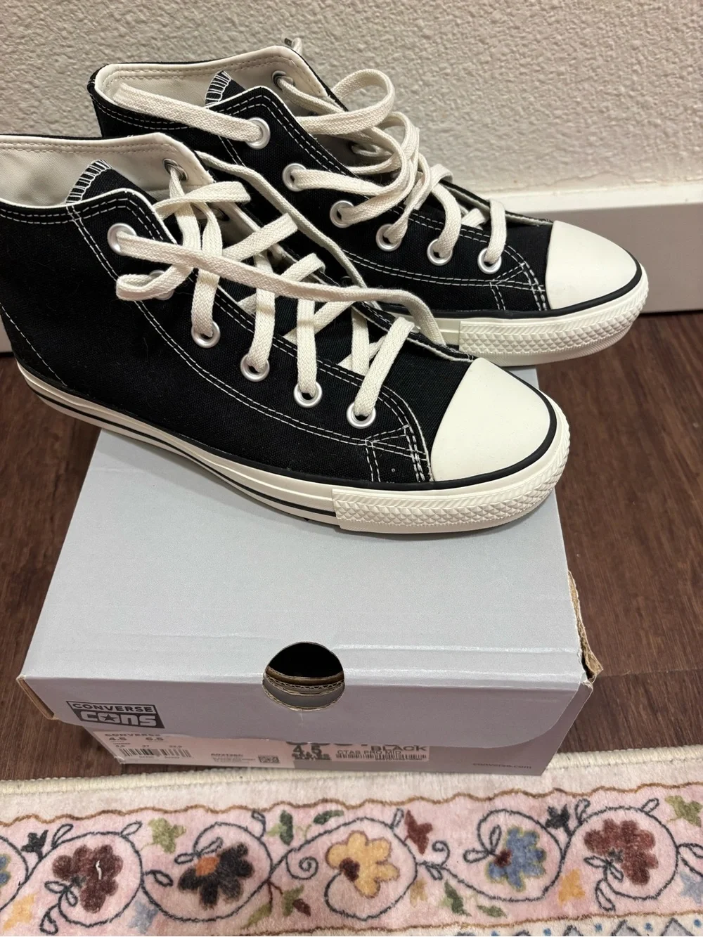 Converse Kids Black & White High Top Sneakers